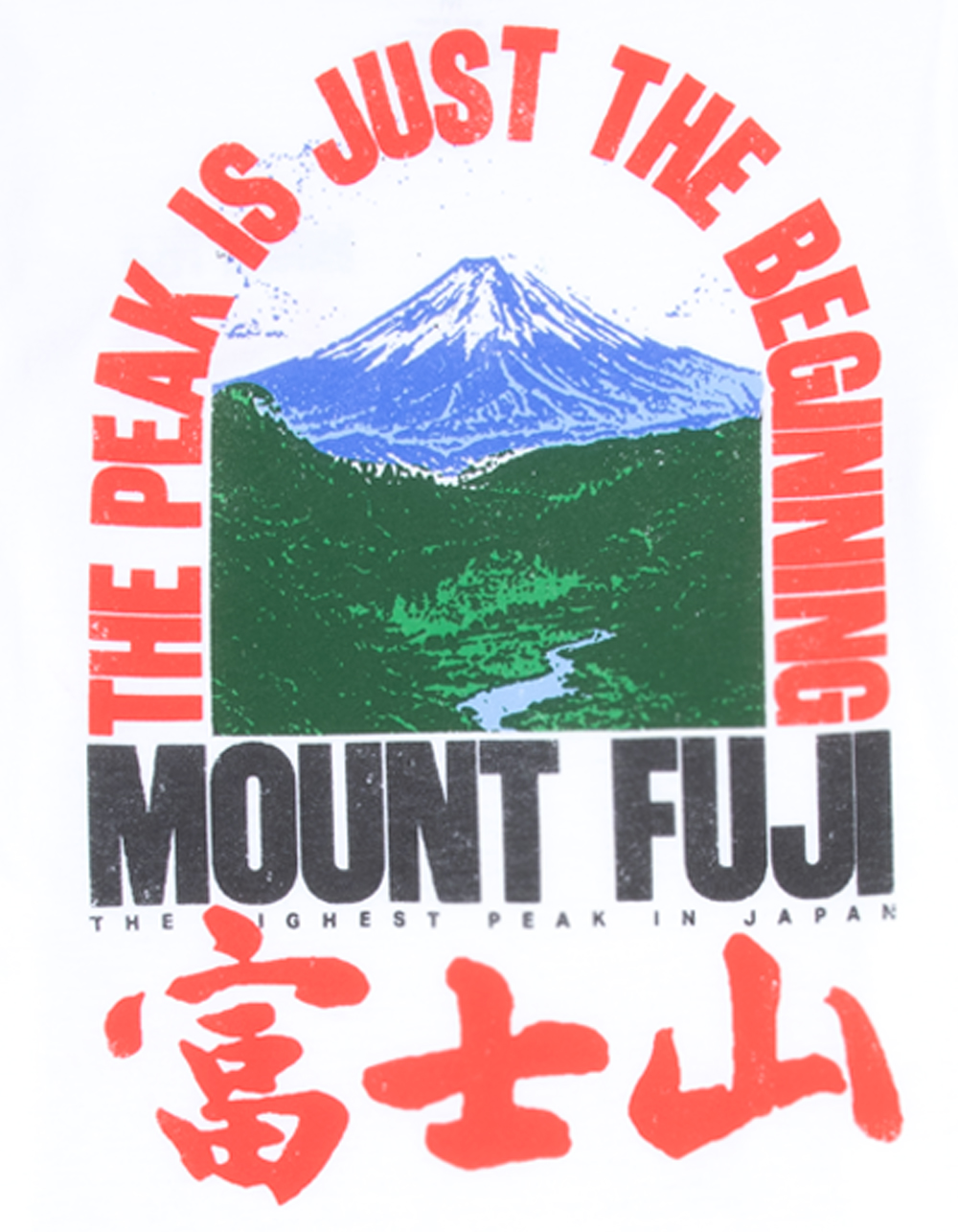 PLEASANT GETAWAY Mount Fuji Boys Tee - WHITE