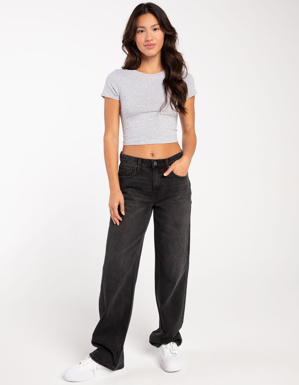 TILLYS Womens Baby Tee - HEATHER GRAY