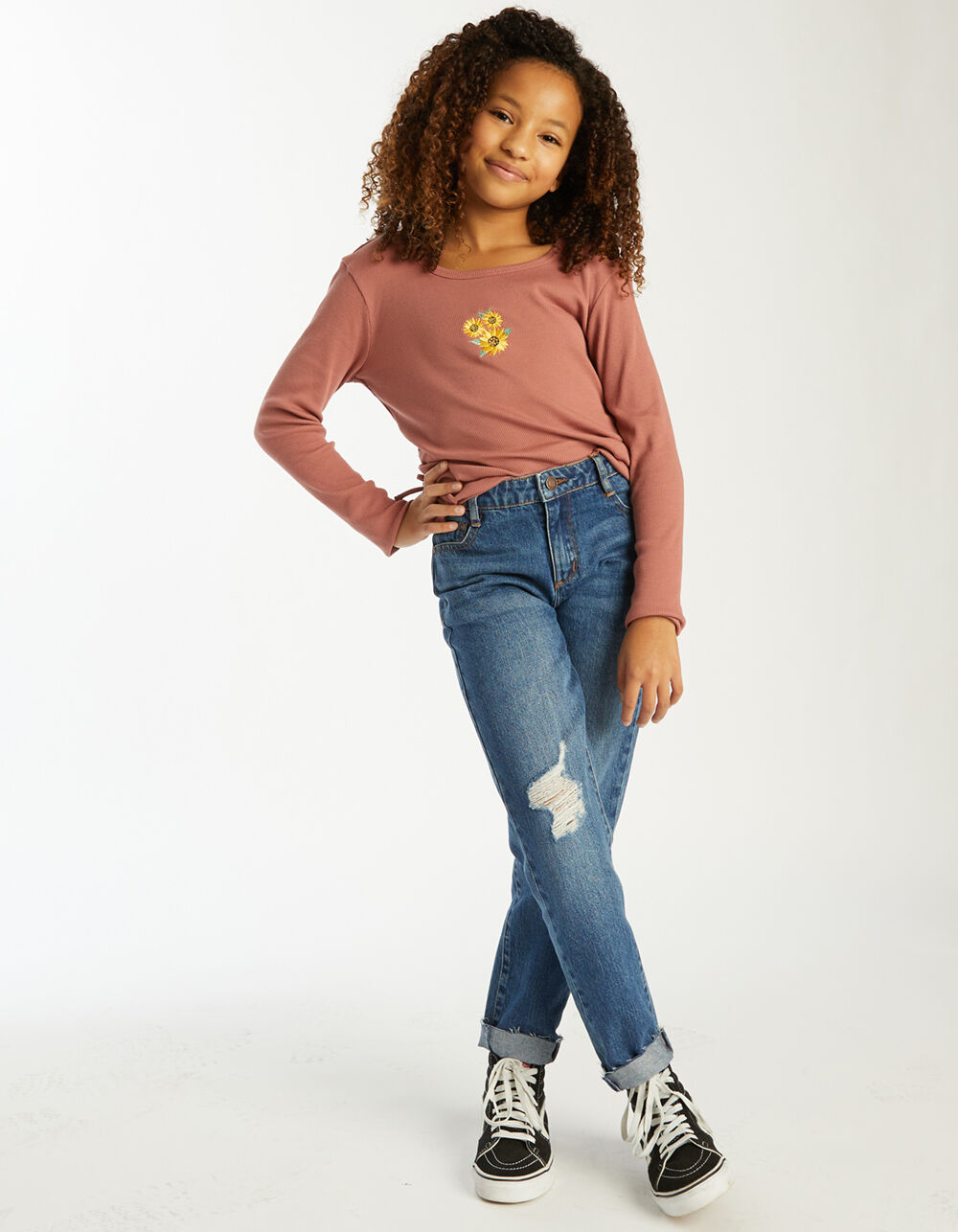 RSQ High Rise Ripped Straight Leg Girls 