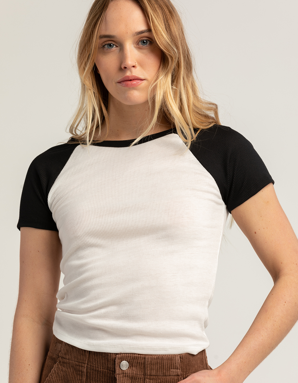 FULL TILT Womens Raglan Tee BLACK Tillys