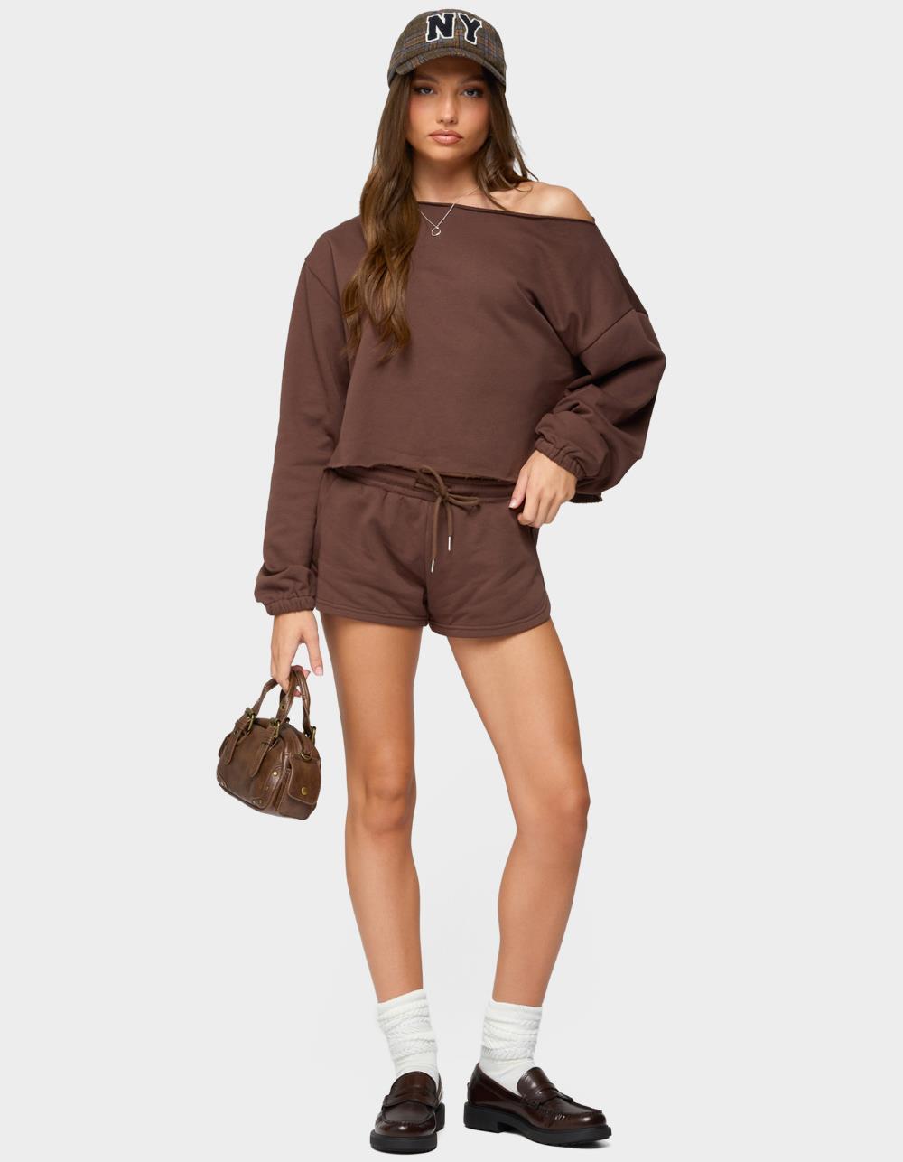 EDIKTED Kordelia Shorts - BROWN