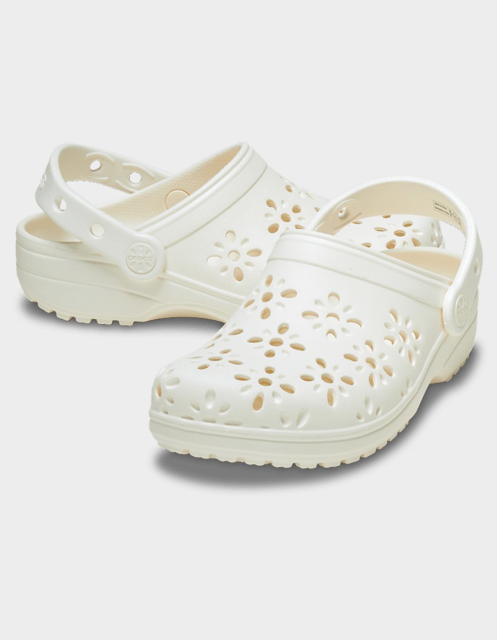 CROCS Floral Cut-Out Womens Classic Clogs