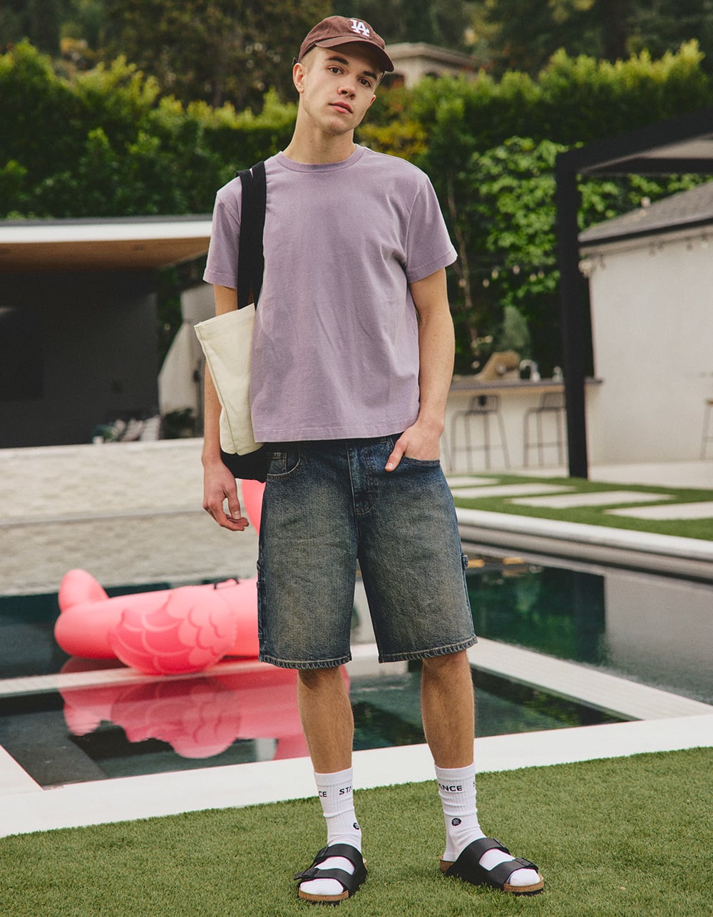 RSQ Mens Loose Carpenter Jorts - DRK DRTY DNM