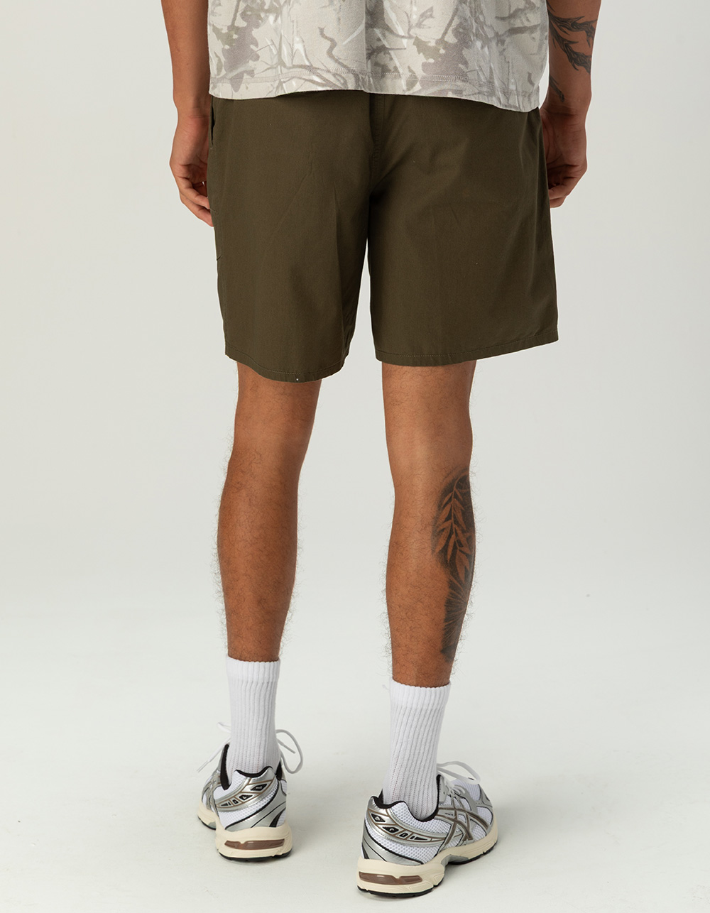 RSQ Mens Pull On Twill Shorts - OLIVE