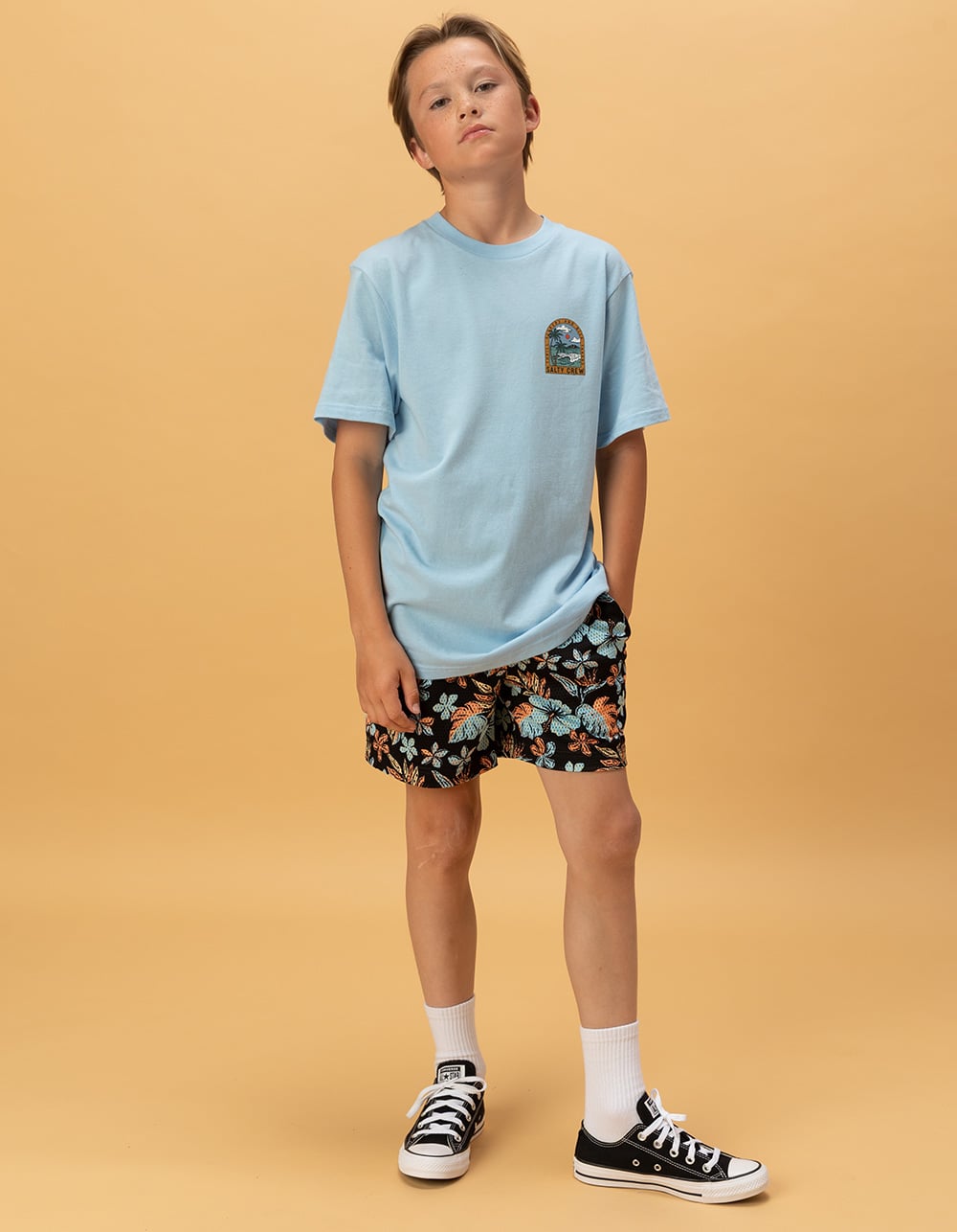 RSQ Boys Mesh Shorts - BLACK/CORAL