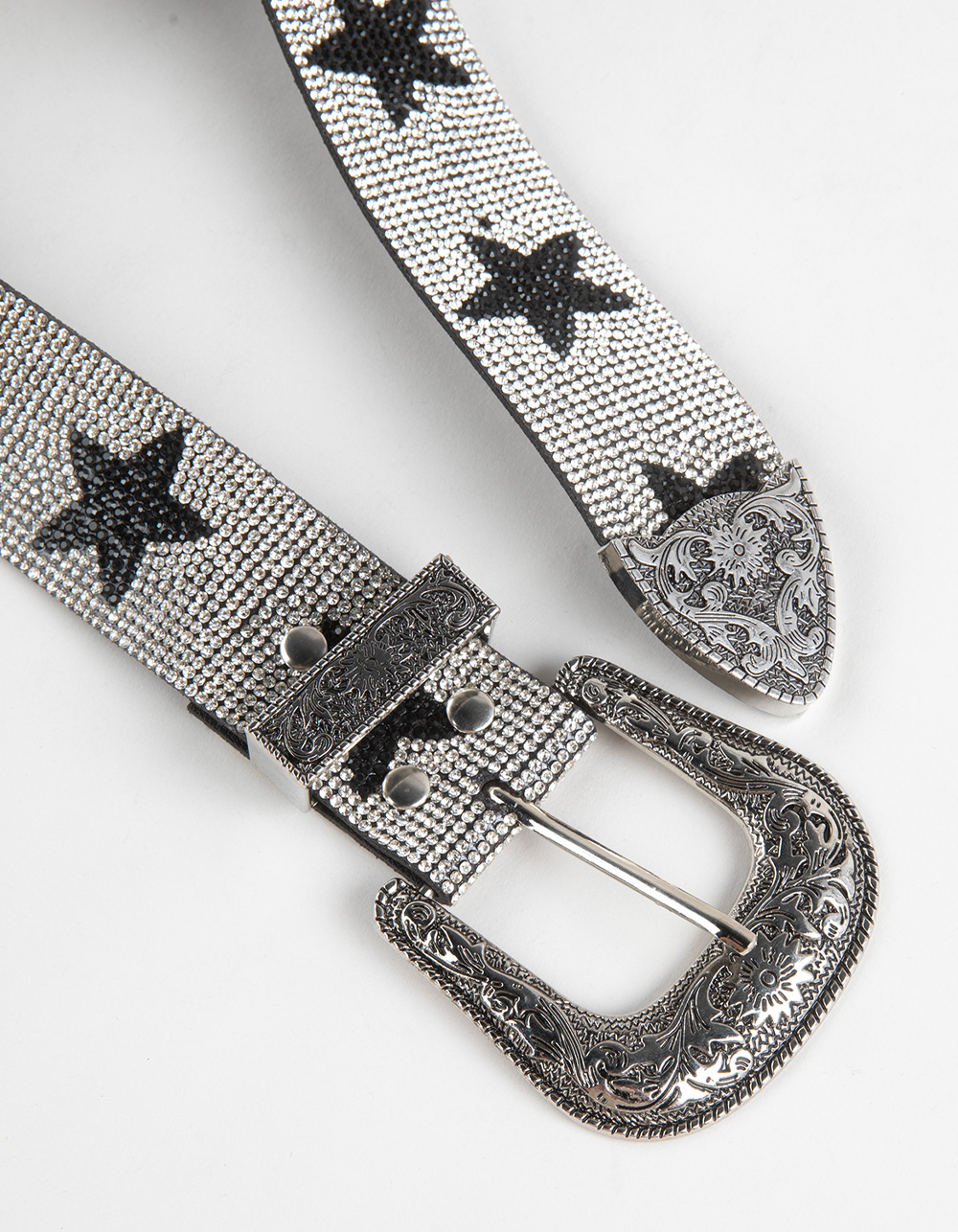 Rhinestone Star Womens Belt - CLEAR/MULTI