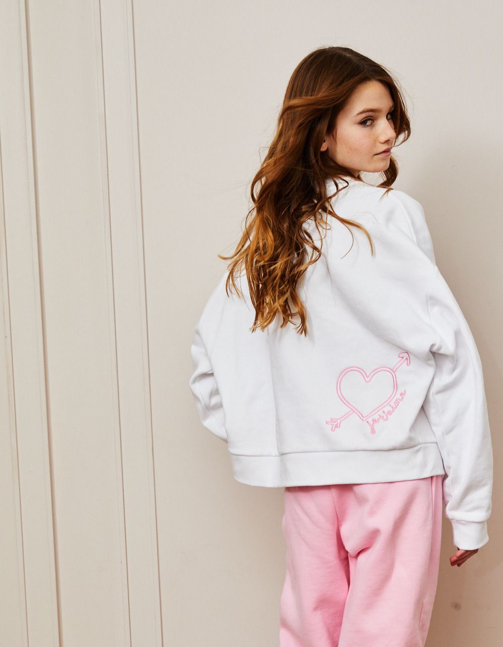 THEME NYC Molly Girls Crewneck Sweatshirt - WHITE