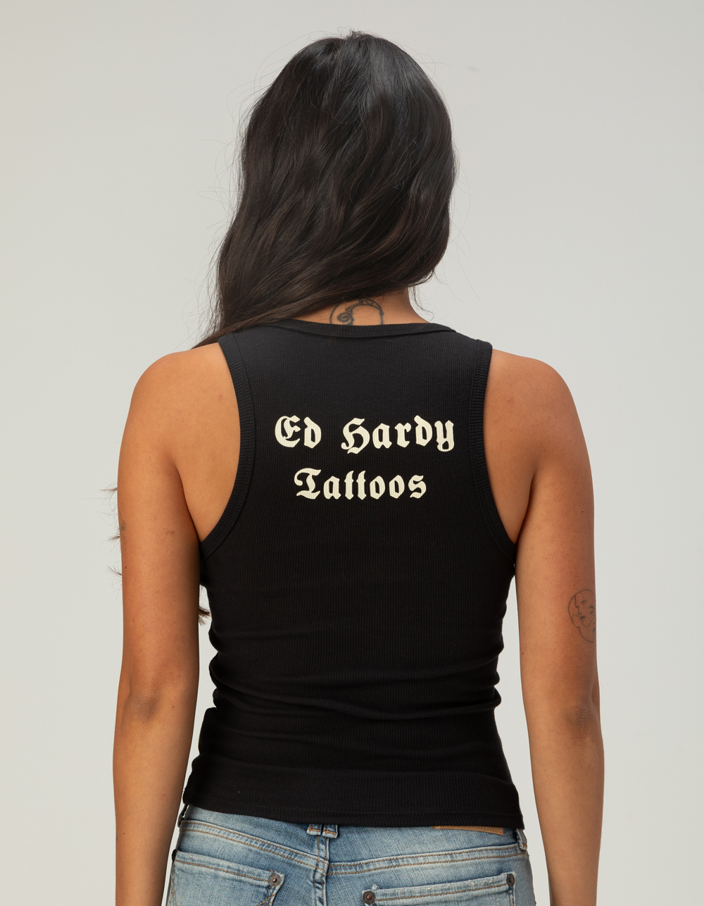 ED HARDY BLACK Rose Womens Tank Top