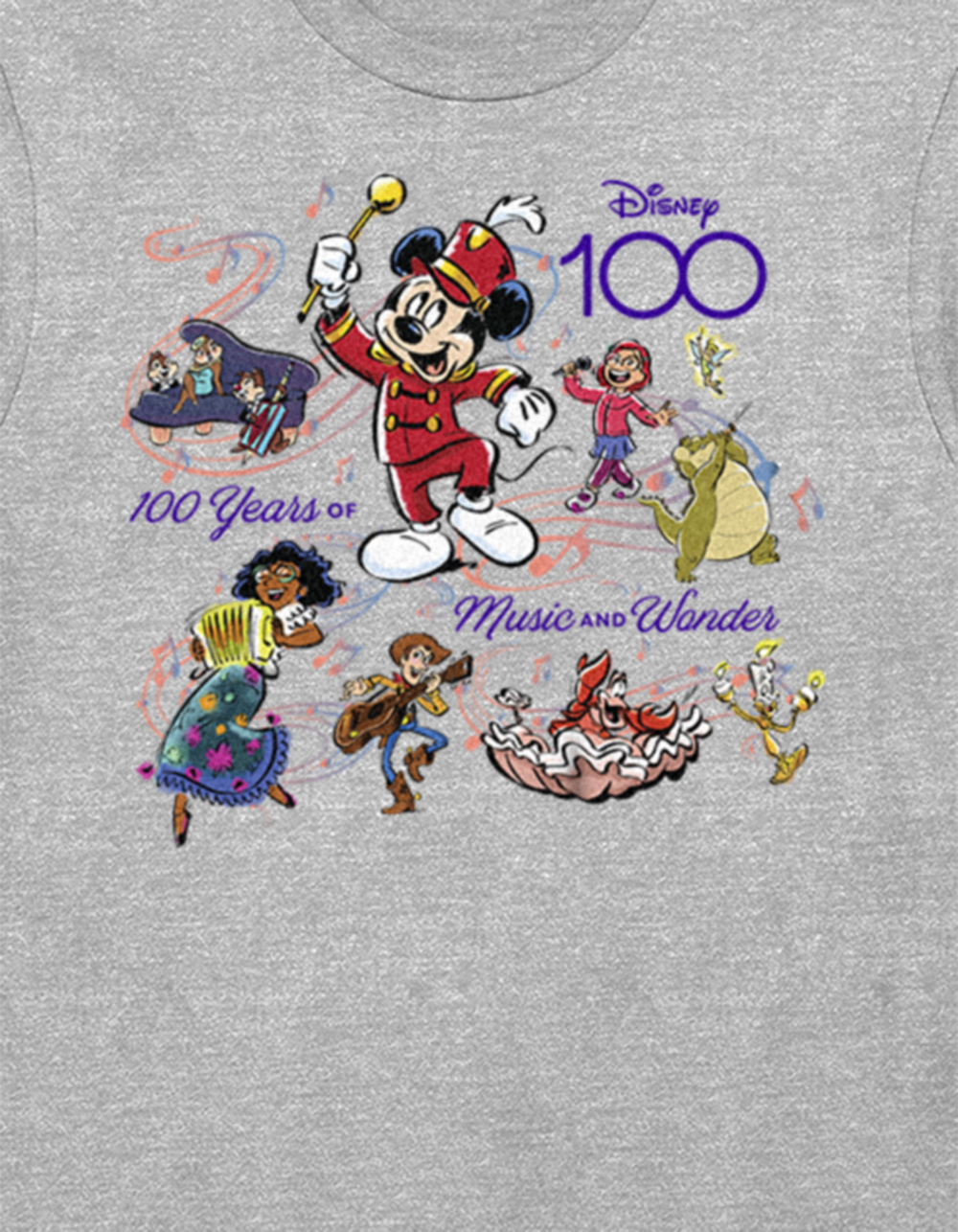 Mickey And Friends 100 Years Of Music Wonder Png Disneyland Sublimation  Sweatshirt Unisex - TourBandTees