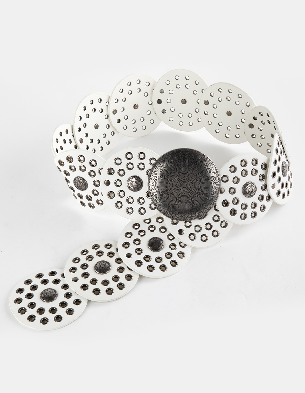 Western Round Belt - WHITE