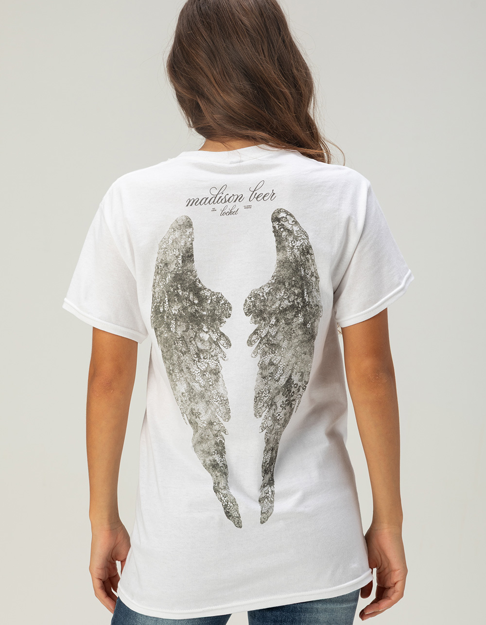 MADISON BEER Wings Womens Boyfriend Tee - WHITE