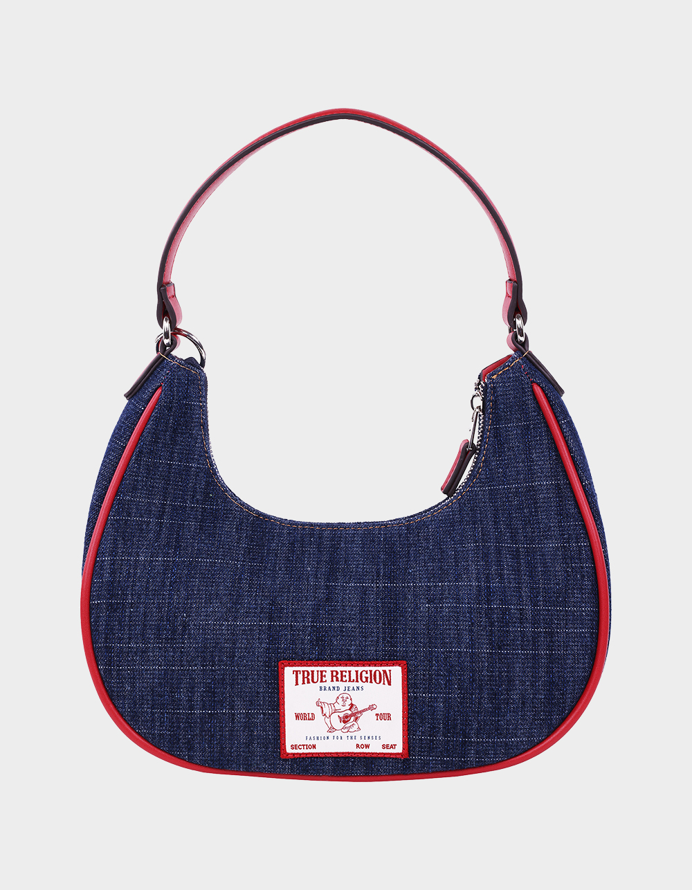 TRUE RELIGION Wing Motif Denim Hobo Bag - NAVY