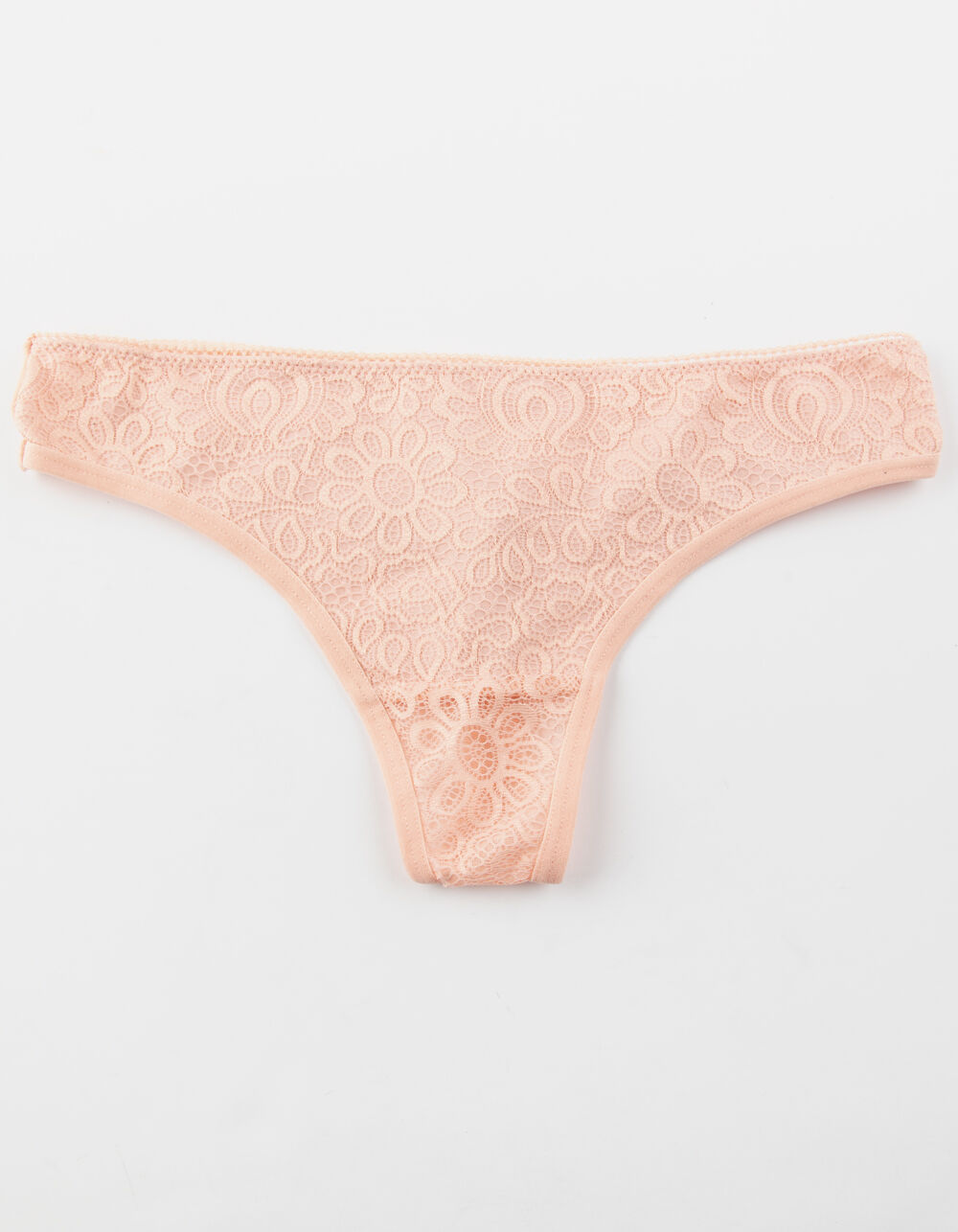 FULL TILT Lace And Mesh Light Pink Thong - LIGHT PINK | Tillys