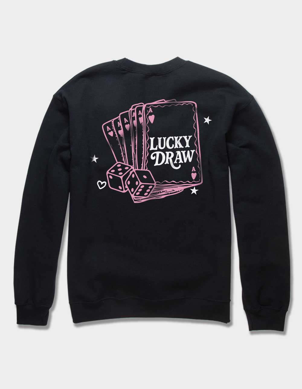 LUCK Lucky Draw Cards Unisex Crewneck Sweatshirt - BLACK