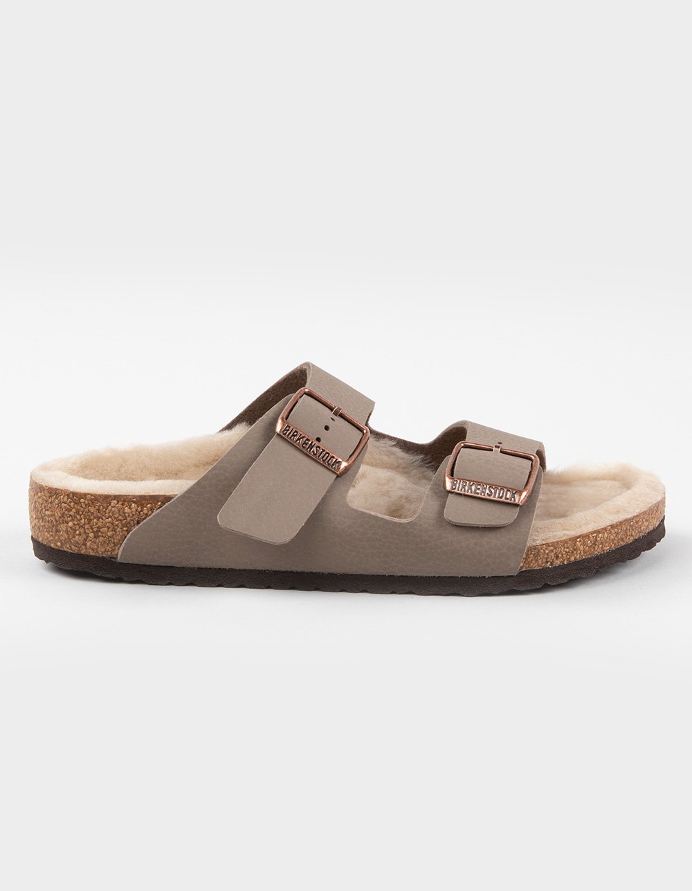 BIRKENSTOCK Arizona Birko-Flor Shearling Kids Sandals - GRAY