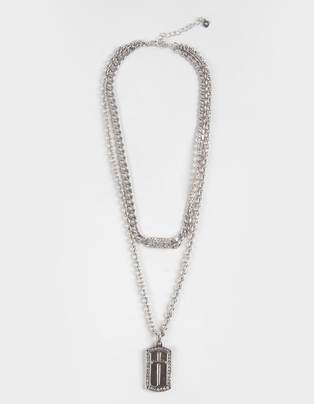 RSQ 2 Piece Dog Tag Necklace - SILVER