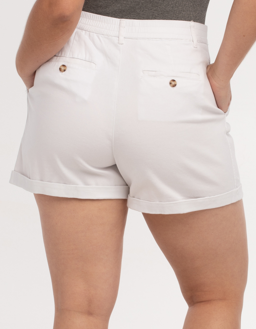 FULL TILT Womens Pleated Shorts WHITE Tillys