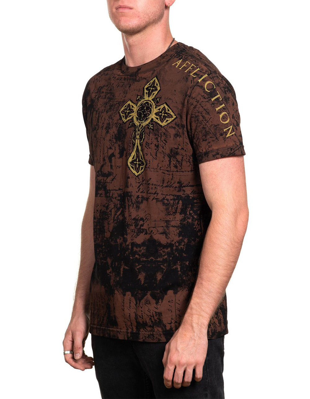 AFFLICTION Spiker Mens Tee - BROWN