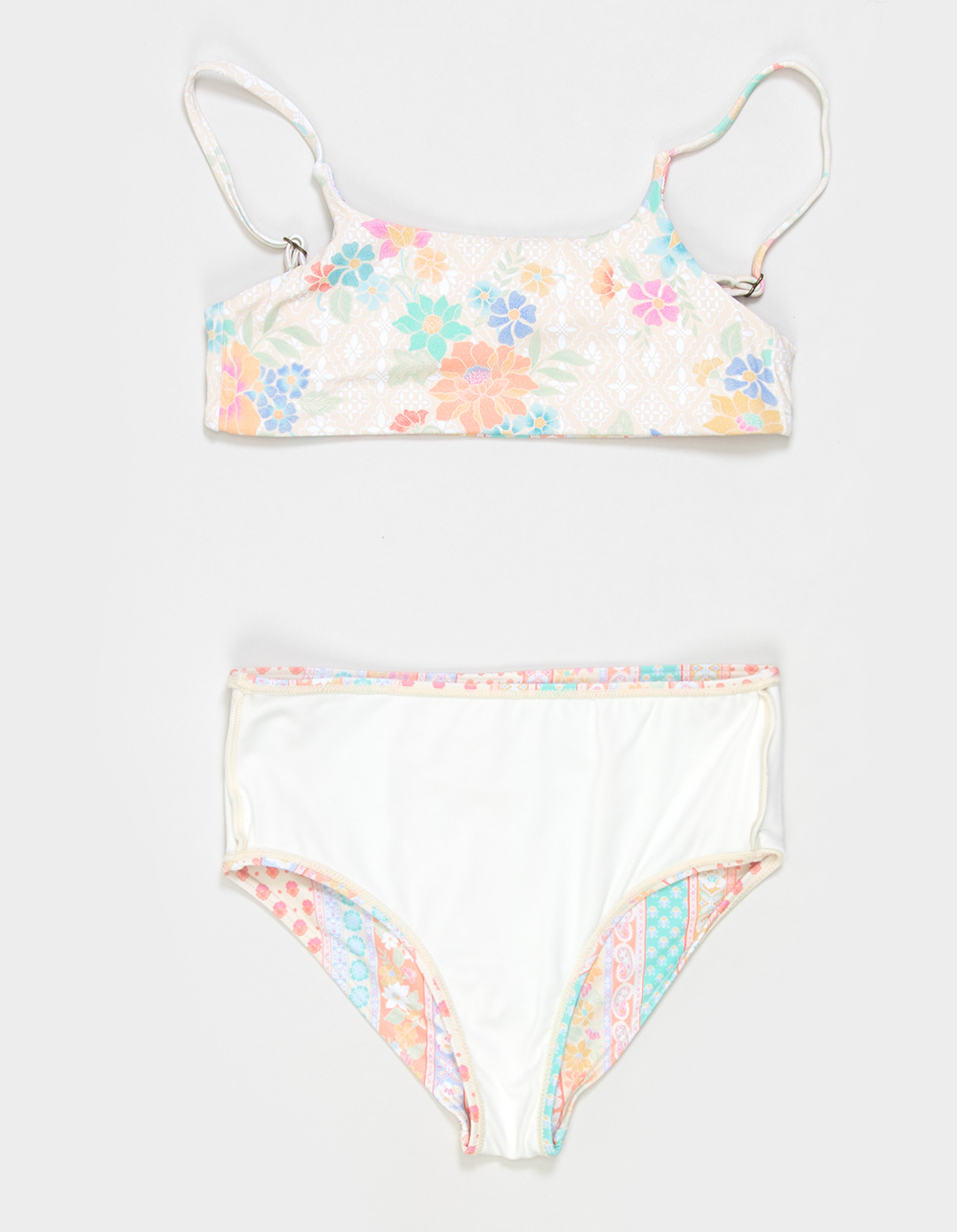 O'NEILL Bali Floral Reversible Girls Bralette Bikini Set - Cream Combo