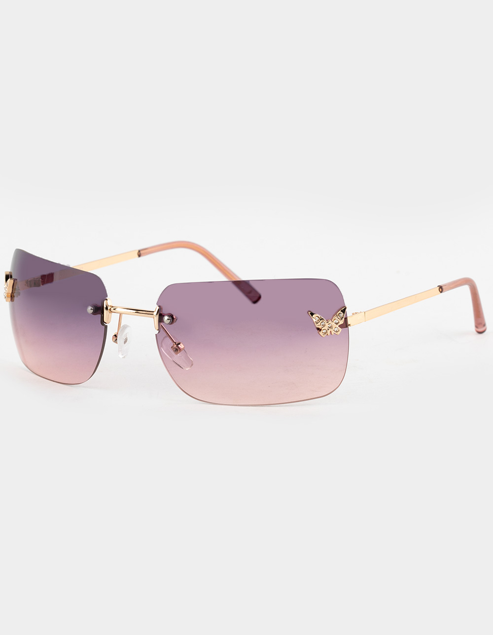 RSQ Butterfly Rimless Sunglasses
