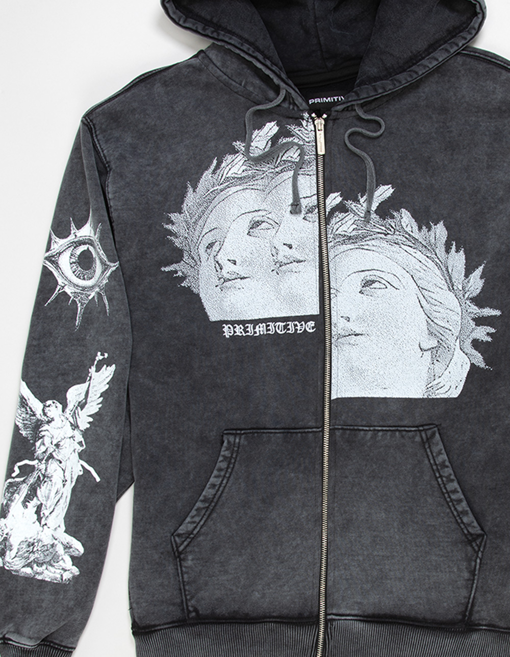PRIMITIVE Century Mens Heavyweight Zip-Up Hoodie - BLACK