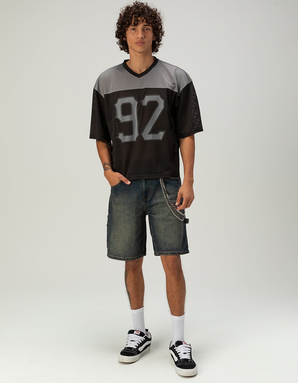 RSQ Mens Loose Carpenter Jorts - DRK DRTY DNM