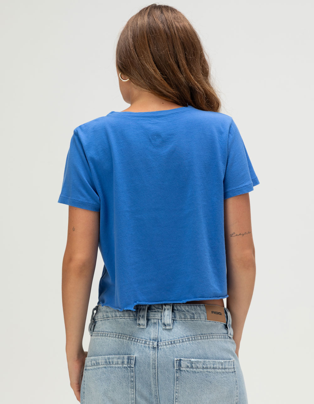 PRINCE PETER Newport Tennis Club Womens Crop Tee - BLUE