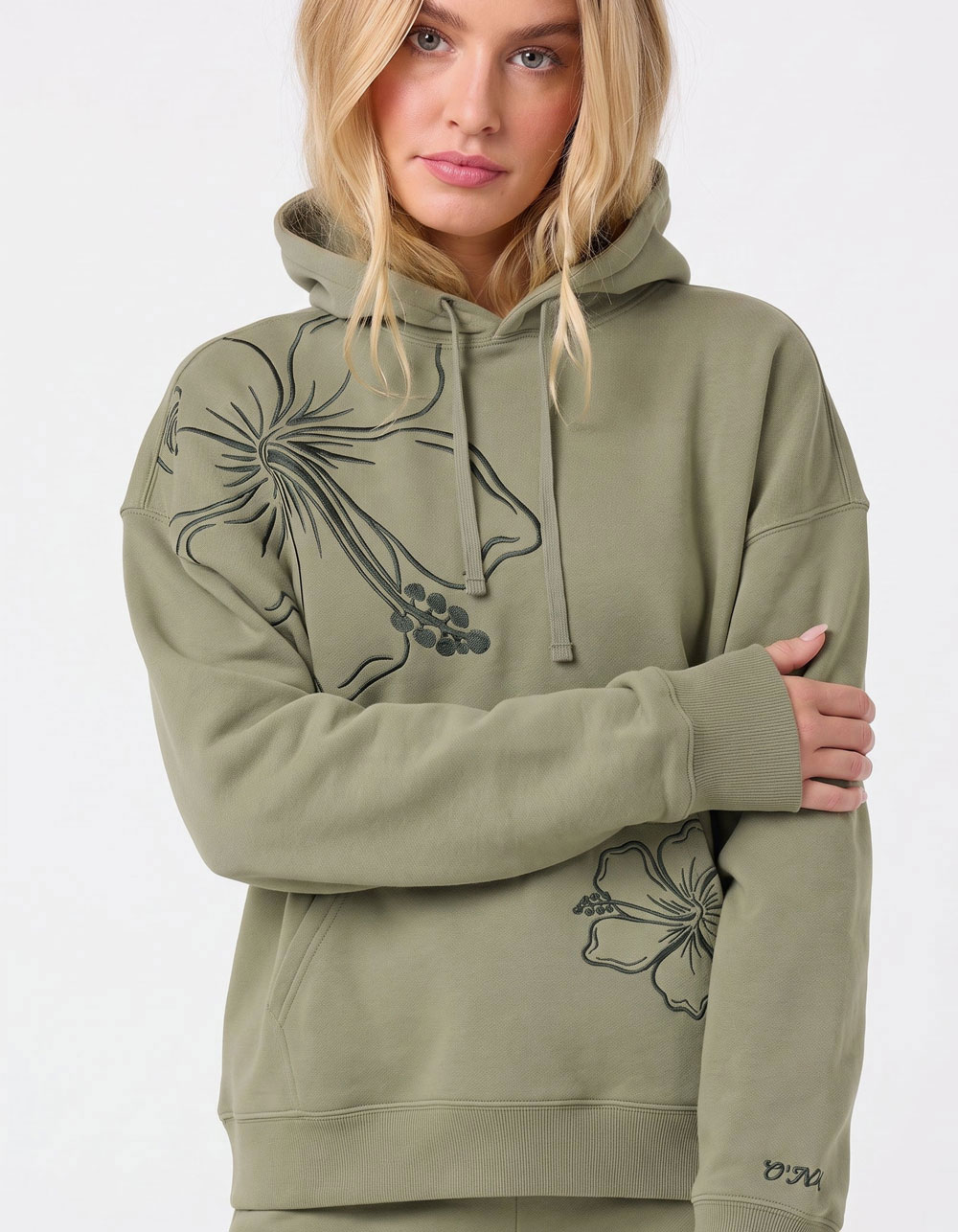 O'NEILL Hibiscus Womens Oversized Hoodie - GREEN