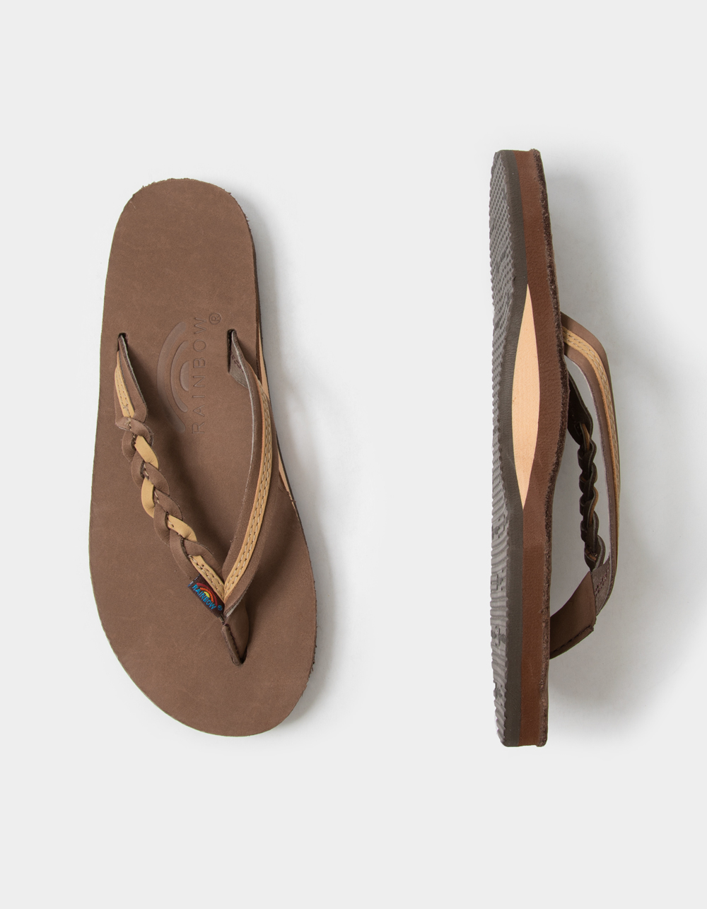 RAINBOW Flirty Braidy Womens Flip Flops - BROWN COMBO