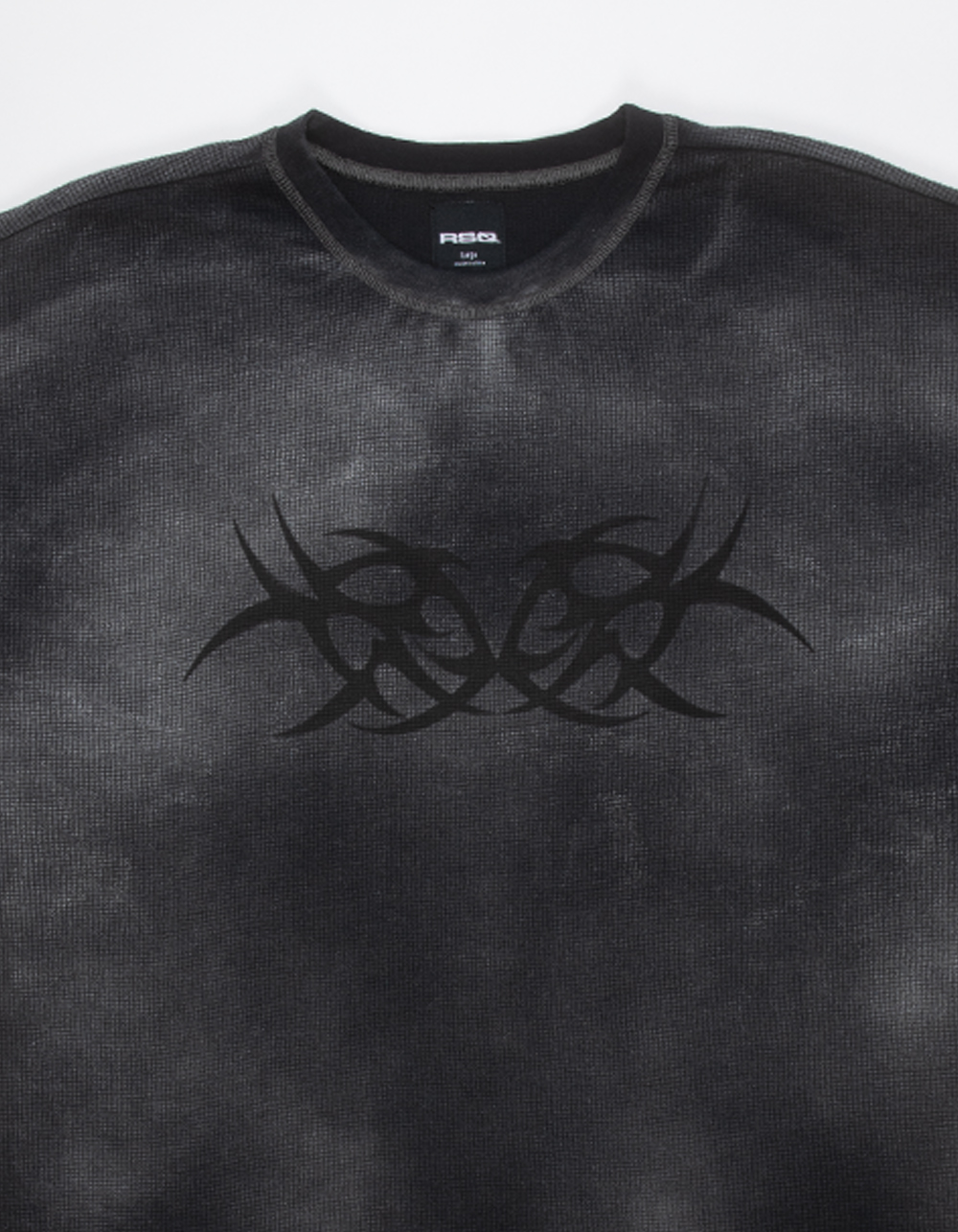 RSQ Mens Textured Baggy Crop Tee - BLACK