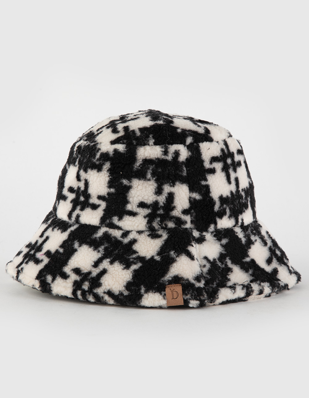 Plaid Sherpa Womens Bucket Hat BLACK Tillys