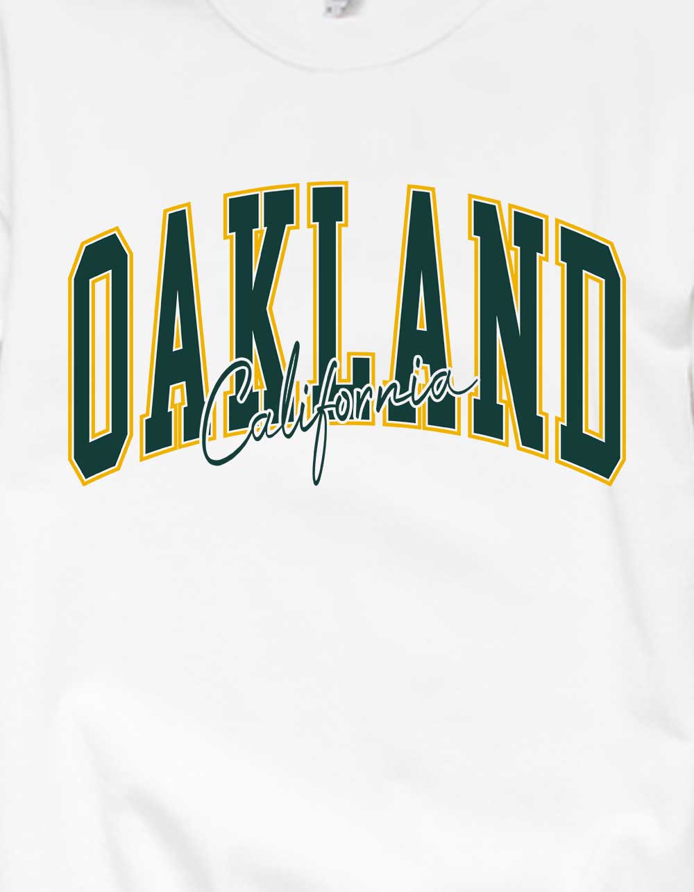 OAKLAND California Script Unisex Crewneck Sweatshirt - WHITE