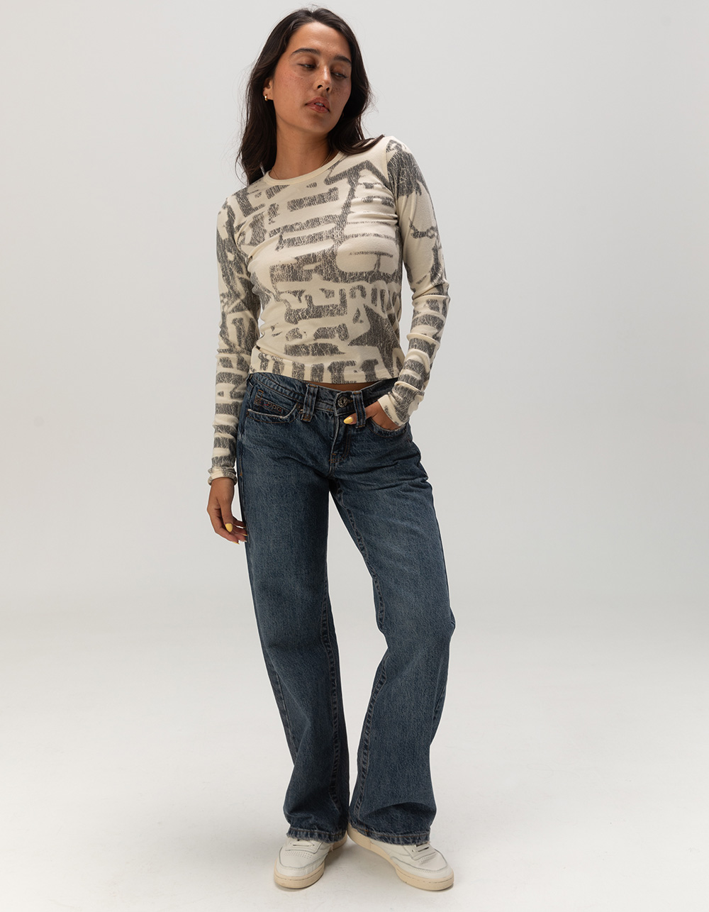 BDG Urban Outfitters Kayla Low Rise Slouchy Womens Boyfriend Jeans - DARK VINTAGE