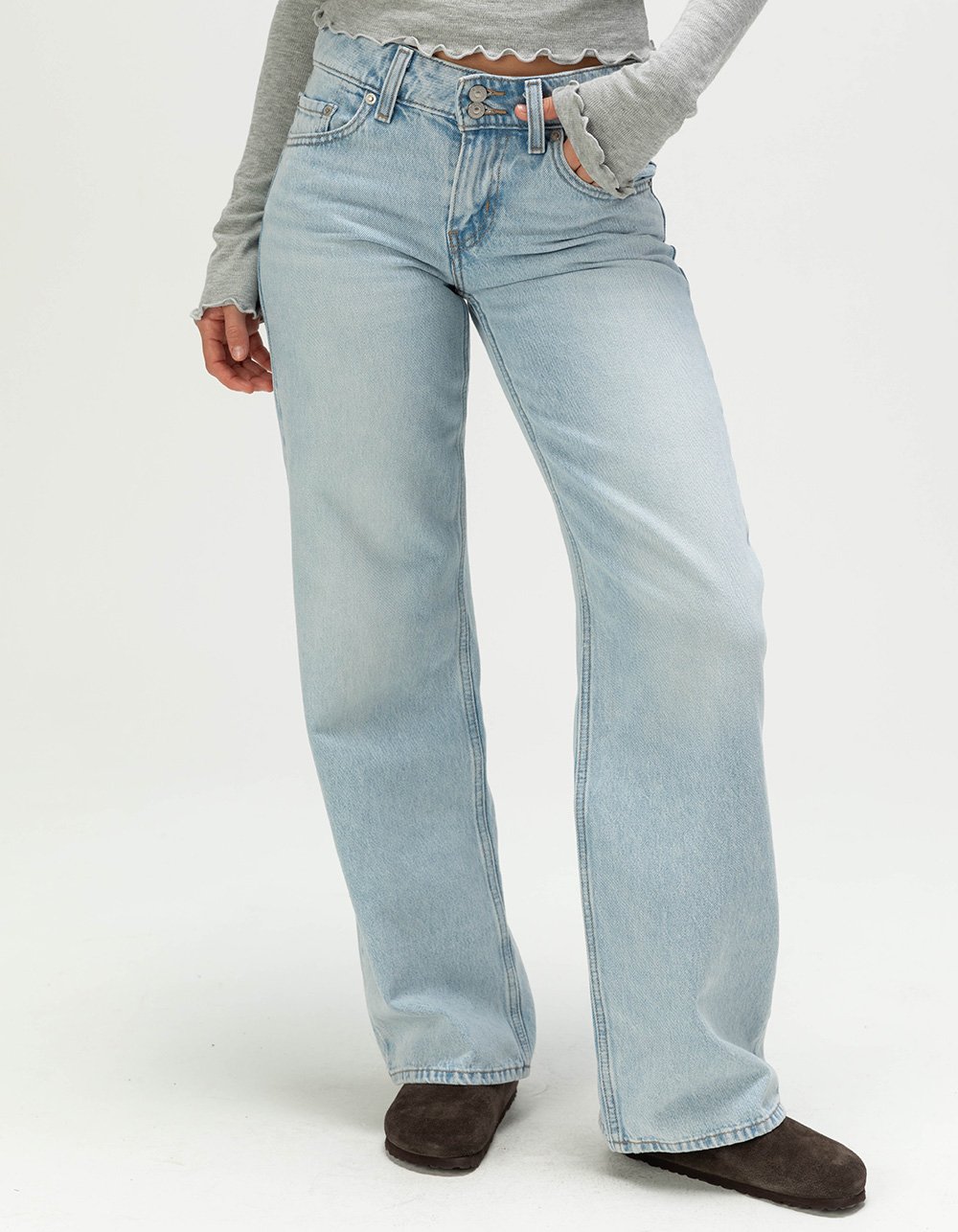 LEVI'S Superlow Loose Womens Jeans - Abraided Art LT BLAST