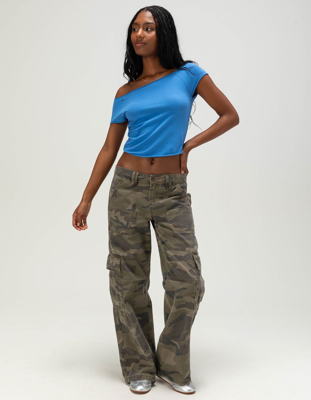 TILLYS Raw Edge Womens Tee - MEDIUM BLUE