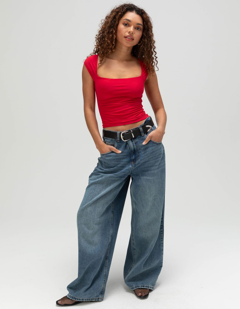 TILLYS Butter Soft Double Layer Womens Sleeveless Top - RED