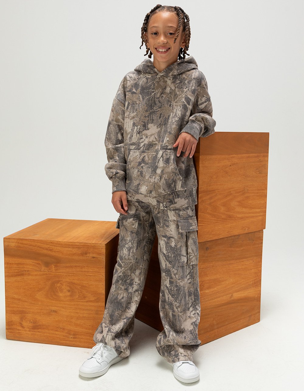 RSQ Boys Baggy Cargo Sweatpants - CAMO