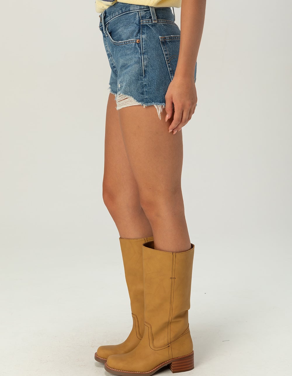 LEVI'S Premium 501 Original Fit High Rise Womens Denim Shorts - Oxnard Athens LIGHT BLAST