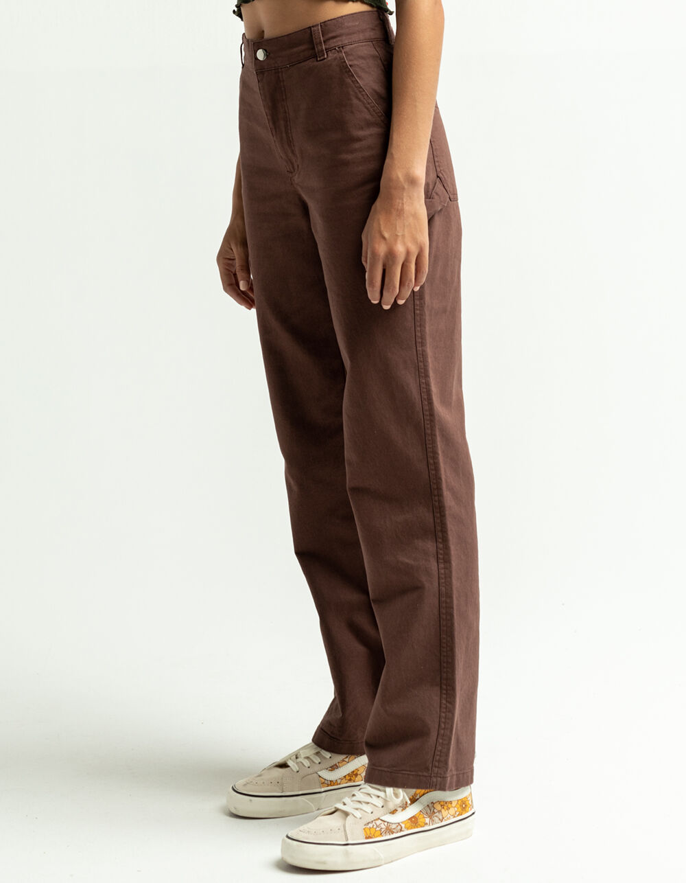 FULL TILT Flat Front Womens Carpenter Pants BROWN Tillys