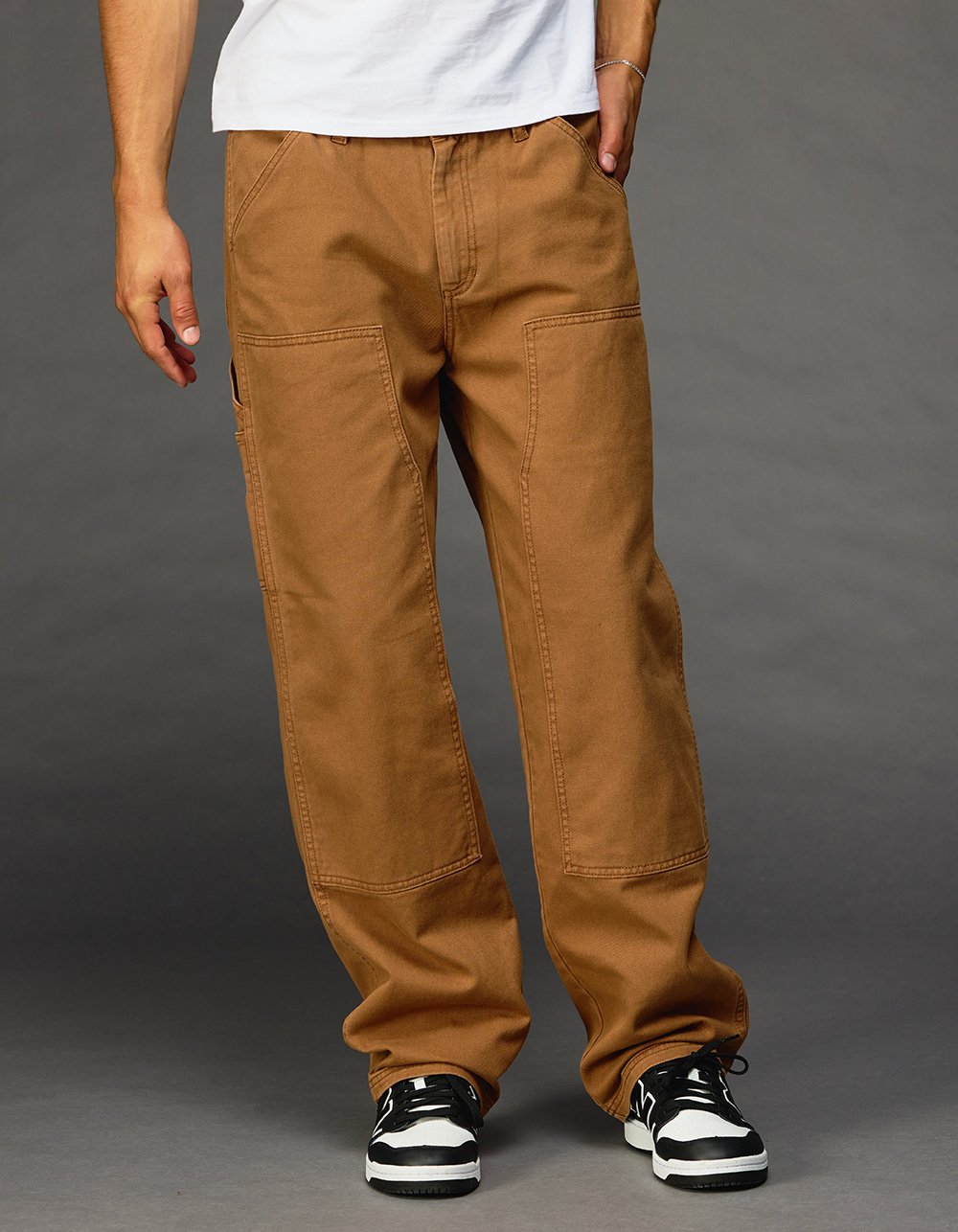 RSQ Mens Straight Twill Utility Pants - TOFFEE