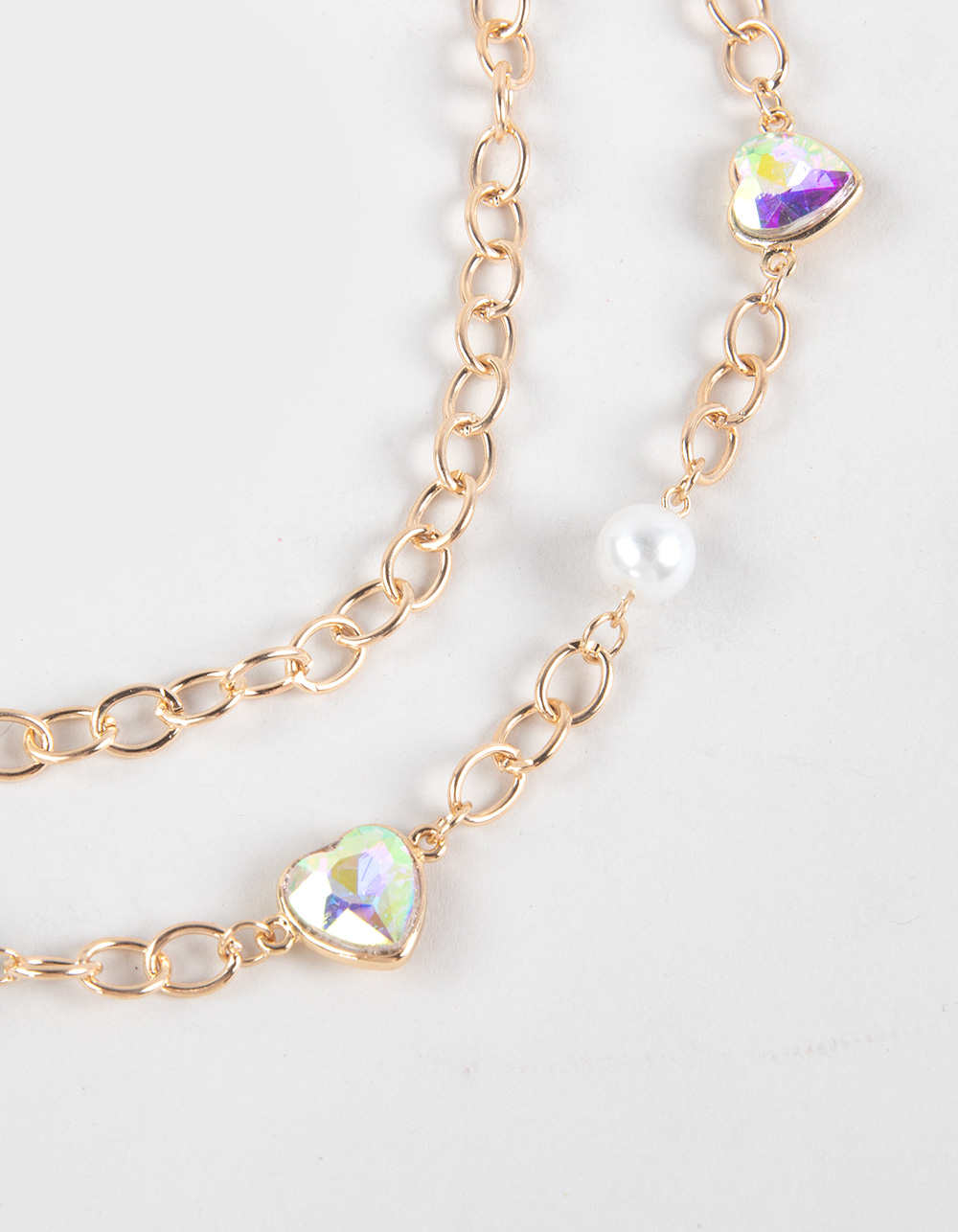 FULL TILT Iridescent Heart Wallet Chain - GOLD