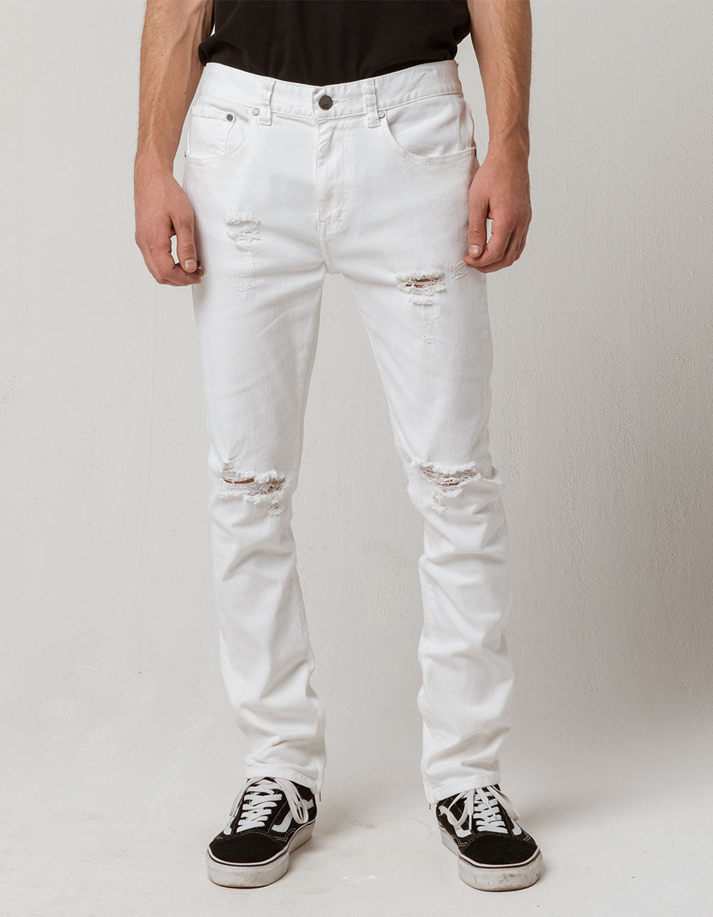 RSQ Seattle Skinny Tapered Mens Ripped Jeans - WHITE DESTRUCTION | Tillys