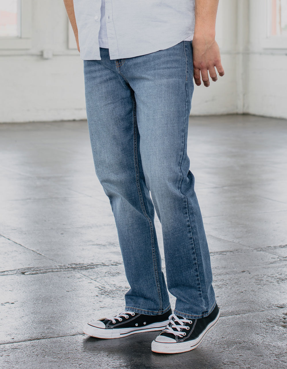 RSQ New York Slim Straight Used Wash Mens Jeans