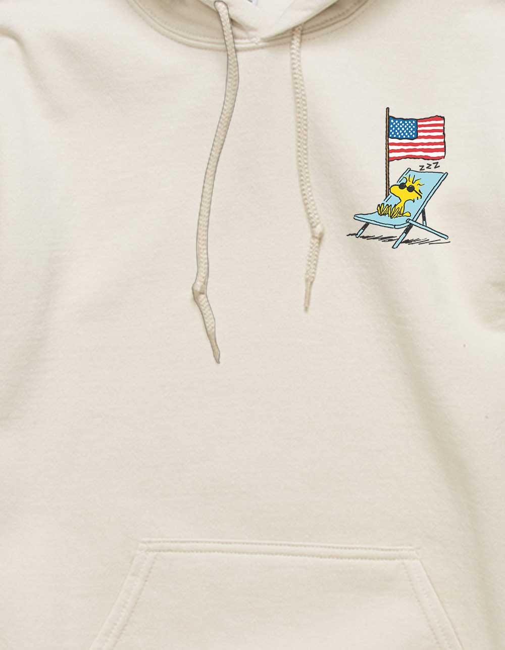 PEANUTS Woodstock America Flag Unisex Hoodie - SAND