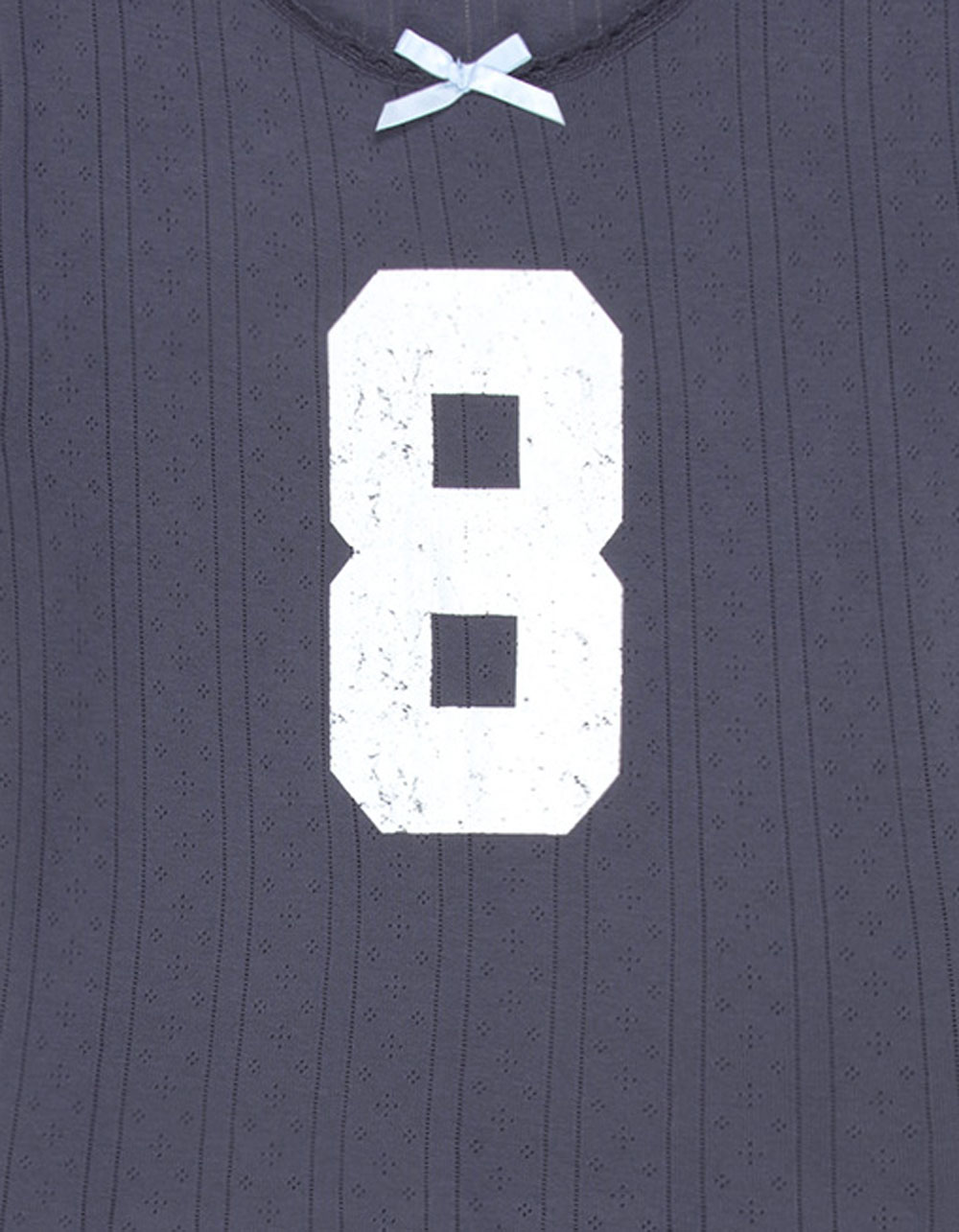 FULL TILT 8 Pointelle Girls Baby Tee - SLATE BLUE