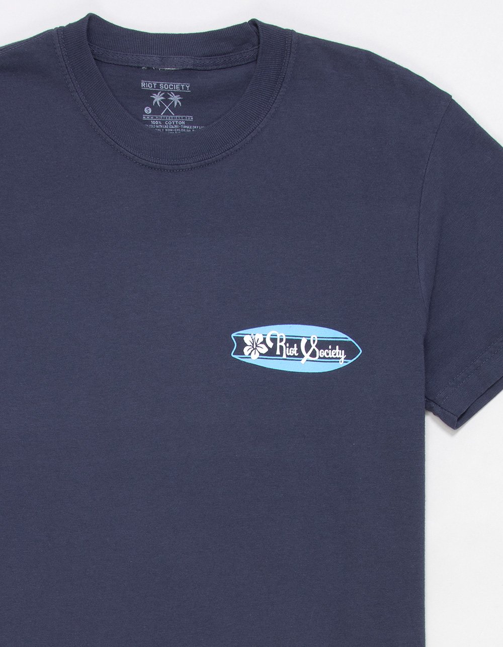 RIOT SOCIETY Surfboard Womens Boyfriend Tee - NAVY
