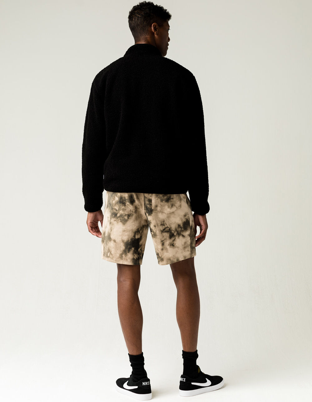 RSQ Tie Dye Mens Khaki & Black Sweat Shorts KHAKI/BLACK Tillys