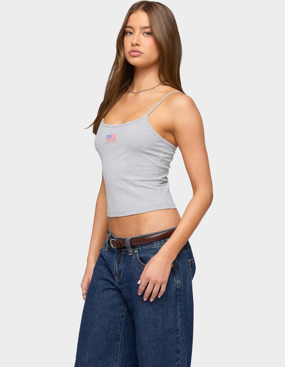 EDIKTED USA Tank Top - GRAY