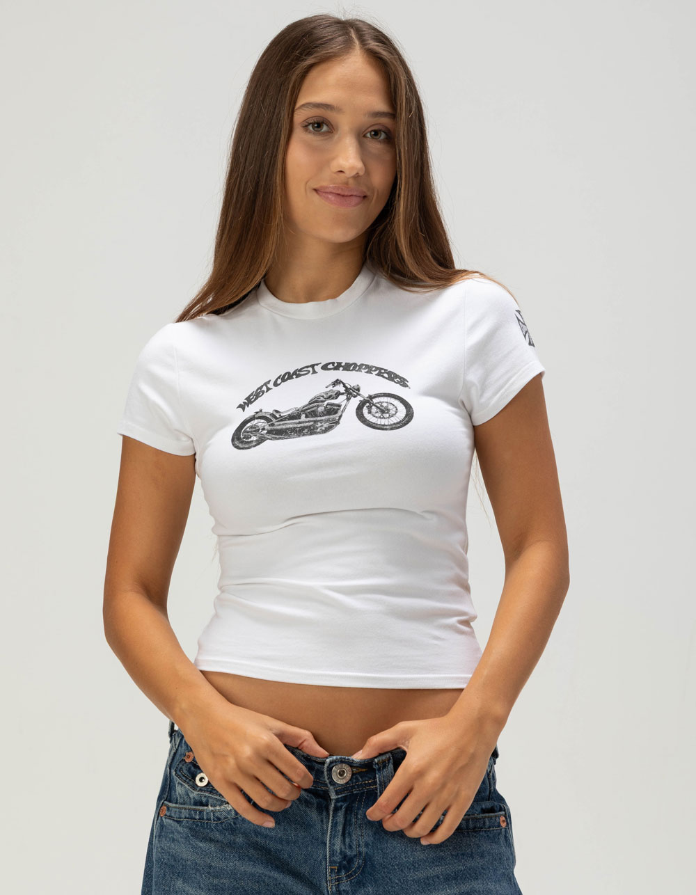 WEST COAST CHOPPERS Smoke Clears Womens Baby Tee - WHITE