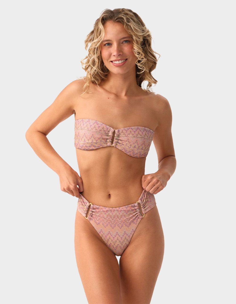 PQ SWIM Detailed Fanned Bikini Bottoms - PURPLE COMBO